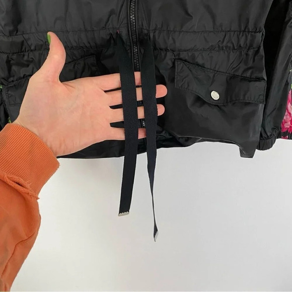 Juicy Couture Jacket Windbreaker Floral Womens Size Small Black Pink Long Sleeve - Picture 5 of 12